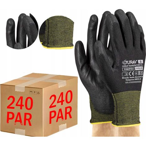 Guantes de trabajo negros J-TIMIPOLIBB8-M - 240 pares (1/5)