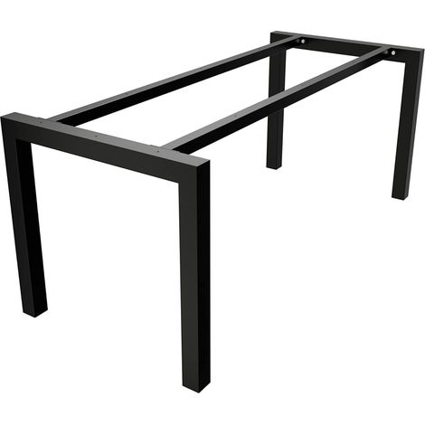 Metalltischbeine, robuste Stahltischbeine, moderne Tischbeine mit Schrauben und Bodenschonern für Büro, Wohnzimmer und Esszimmer im Industriestil, 180 x 70 x 72 cm – Schwarz (1/5)