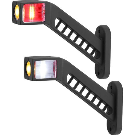 Lot de 2 feux de position latéraux LED 12-30V Lampe de Dégagement de Contour de Feu de Gabarit Latéral Universel pour Voiture SUV Van Lorry Rvs Bus Bateau Remorque LED Camion - 187mm (1/5)