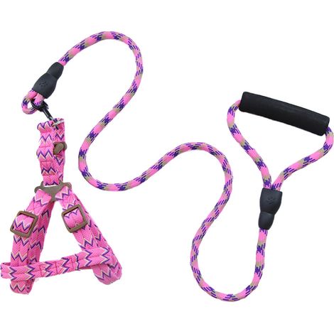 Colliers, harnais et laisses pour chiens de petite et grande taille (rose, 1,0 x 120 cm) (1/2)