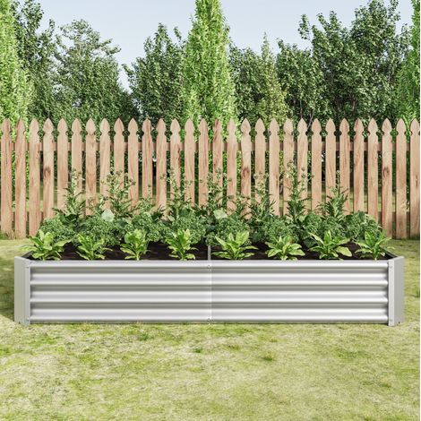 Orto rialzato in acciaio galvanizzato 180 x 90 x 30 cm Silver HAVRYA (1/5)