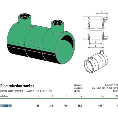 Elettromanicotto 40V Aquatherm D 25 per impianti Termo/Idrosanitari 1040025100