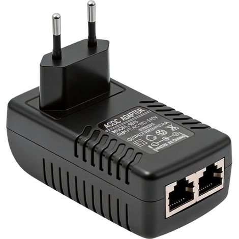 Injecteur PoE Gigabit 48 V 0,5 A, Plug & Play, pour Caméras IP, Téléphones VoIP, Points d'Accès sans Fil, Prise UE, Portée jusqu'à 100 m (1/5)