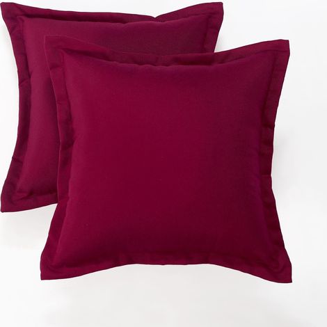 HOMESCAPES Outdoor-Kissen bordeaux - 2er-Set Gartenkissen 45 x 45 cm