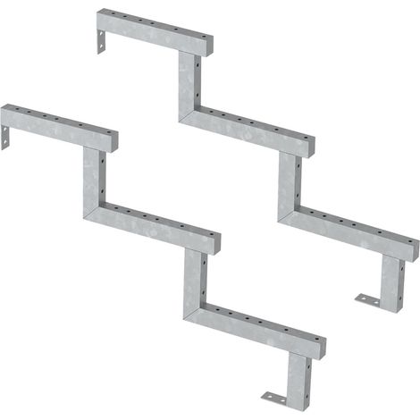 2er Set Stahl Treppenwange 3 Stufen - Option für Setzstufen-Höhe 51cm