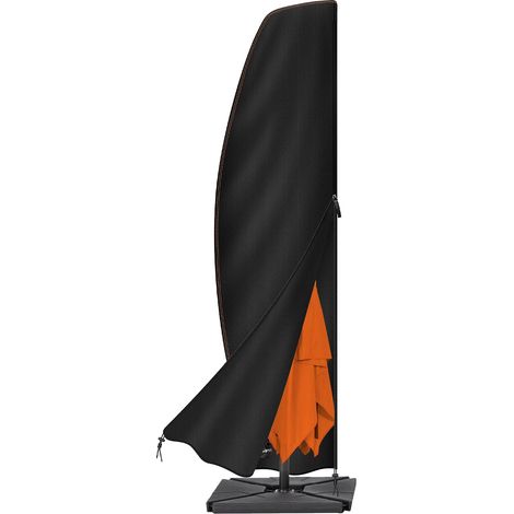 Housse de Parasol déporté 4x4,Housse de Protection Parasol 4x3,Housse Parasol Déporté en Tissu Oxford 420D imperméable avec Tige avec Fermeture éclair- 3m à 4m-Noir(280 x 40/81/50 cm) (1/5)