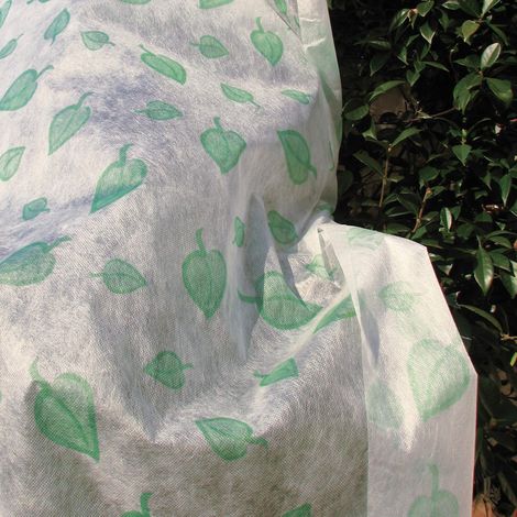 TENAX Ortoclima Decò, Velo Protettivo per Piante, Peso 30 g/m², 1,60x10 m Decorazioni di Foglie Verdi, Tessuto Non Tessuto Invernale, Bianco/Verde (1/4)
