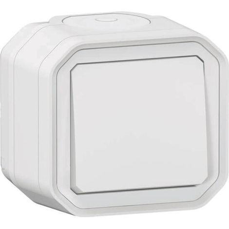 Interrupteur ou va-et-vient - 10 AX - Complet - Saillie - Blanc - Plexo - 069751L - Legrand