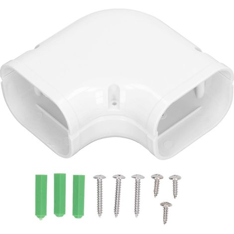 Couvercle De Ligne De Climatiseur Plat, Coude Décoratif en PVC, Kit De Couvercle De Tube pour Pompes à Chaleur Extérieures (1/5)