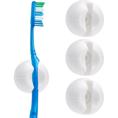 Lot de 4 porte-brosses à dents à ventouse, support mural multifonctionnel. (1/5)
