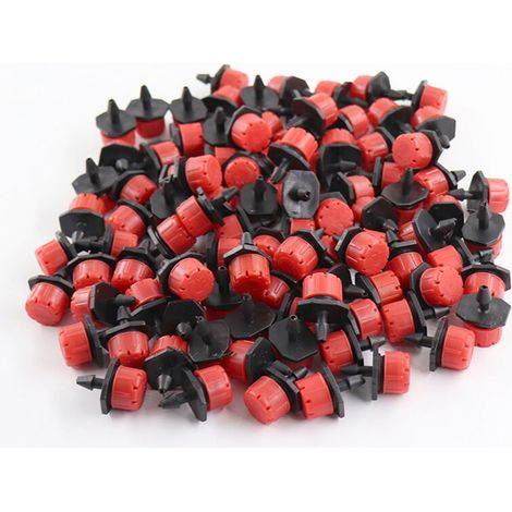 100 pièces raccords goutte à goutte réglables à 360°, kit d'irrigation 1/4 de pouce pour arrosage ciblé de plantes et potagers (1/5)