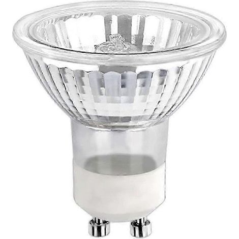 Lot de 10 ampoules halogènes GU10, 50 W, 220 V, blanc chaud 2700 K, IP25, pour brûleurs à cire et spots. (1/5)