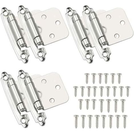 Charnières 6 Pcs Charniere Porte Charnière à Fermeture Automatique Matériau en Acier Laminé à Froid Paumelle Ressort avec Amortisseur pour Porte Placard Armoire à Chaussures Bibliothèque Cave (1/5)