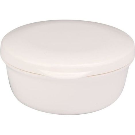 Porte-conteneur compact de boîte à savon de forme ronde avec couvercle de plaque de drainage pour les voyages-DIN (1/4)