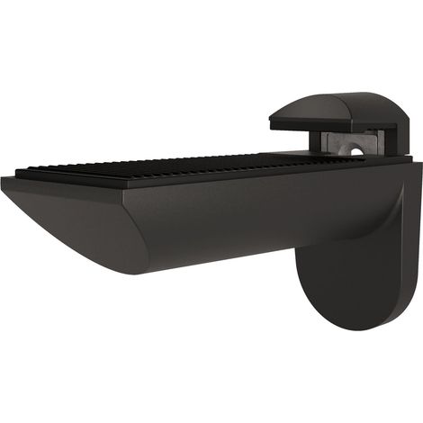 Italiana Wandkonsole Kaiman - Klemmträger für Glas, Holz und Kunststoff Materialstärke 7-41mm Regalbodenhalter, Zinkdruckguss schwarz matt (1/5)