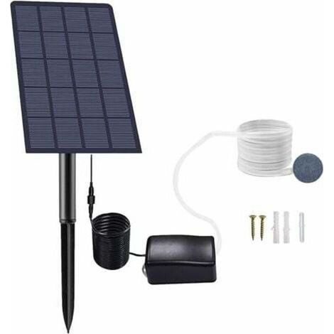 Pompe à oxygène solaire 2.5W – Débit d'air 0,8 l/min – Étanchéité IP65 – Pour étangs et aquariums extérieurs (1/5)