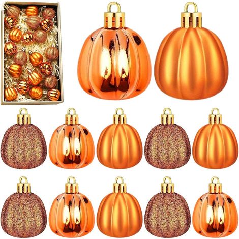 Ornements de 12 Boules Décoratives Brillantes et Mates Décorations Halloween pour Cuisine, Cour, Fête, Terrasse, Entrée, Cheminée, Intérieur et Extérieur (1/5)