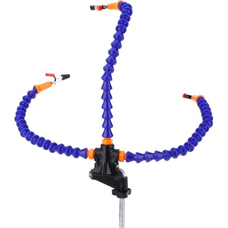 Support de soudure flexible à 3 bras bleu multifonctionnel pour la réparation et la fixation de circuits imprimés (1/5)