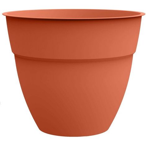 Pot de fleur Rond - EDA - Osaka - Ø 50 cm - 56,8 L - Intérieur/Extérieur - Ø 52 x H.42,9 cm - Orange Terre Battue