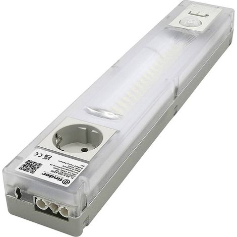 Finder Lampada per armadio elettrico LED-Leuchte für den Schaltschrank mit Schuko-Steckdose Trasparente, Bianco 6 W 100