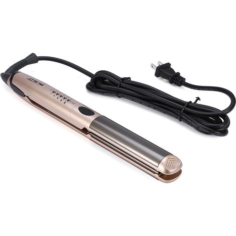 Lisseur et fer à friser les cheveux avec écran LED de température, outil de coiffure professionnel, prise américaine, couleur or (1/5)