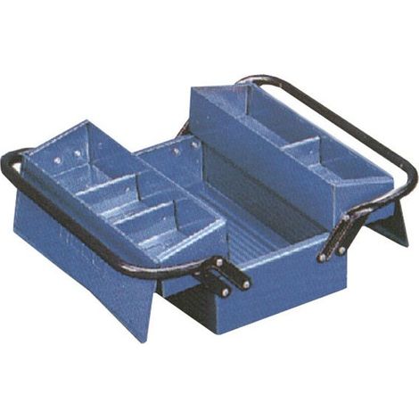 CASSETTA DEGLI ATTREZZI IN METALLO BLU A 2 SCOMPARTI 330 X 175 X 140 MM - 102 3