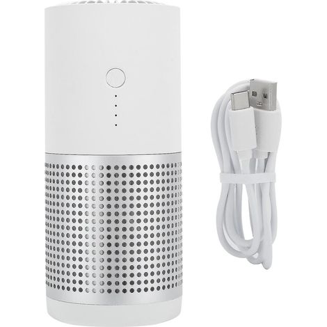 Mini purificateur d'air de voiture à ions négatifs USB avec humidificateur à diffusion blanc (1/5)