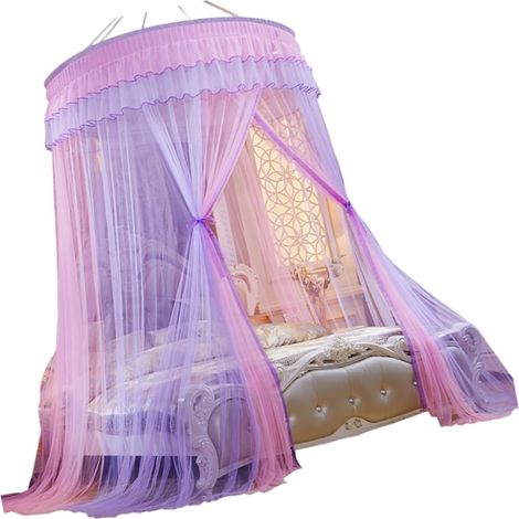 Grande tente de lit avec moustiquaire en dentelle suspendue forme (1/5)