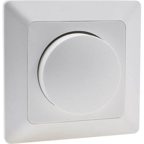 MILOS Interrupteur variateur rotatif 22781, encastré, 3...60 W, 250 V, pour lampes LED, blanc (1/3)