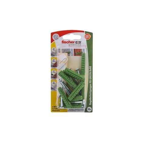 Fischer 10x  Fissaggio mensole  RB GREEN  8x40 RB  - 524831  Sgocciolatoio