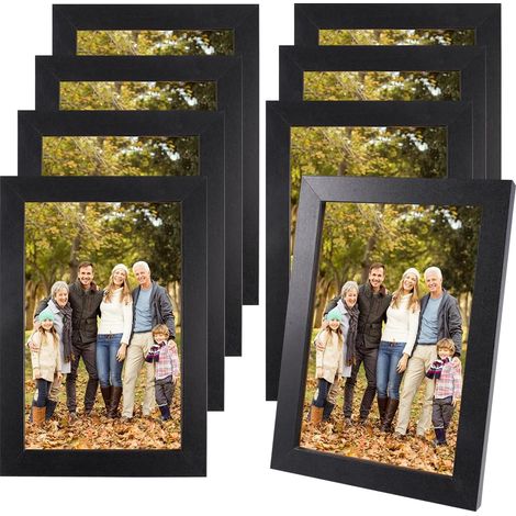 8 Pièces Cadre Photo 10x15 Noir, pour Montage Mural ou Pose sur la Table (1/5)