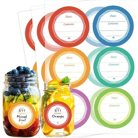Étiquettes autocollantes rondes pour pots de confiture, conserve et épices – 10 pièces détachables homemade Ø40 mm, 6 couleurs pour étiquetage décoratif (1/5)