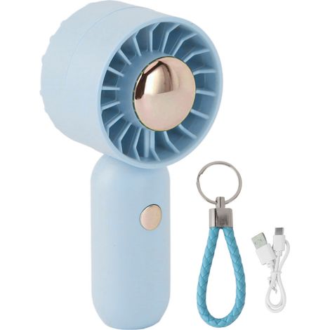 GARRYFIZH Ventilateur tenu dans la main extérieur portatif USB rechargeable petit bureau de poche pour les étudiants bleu