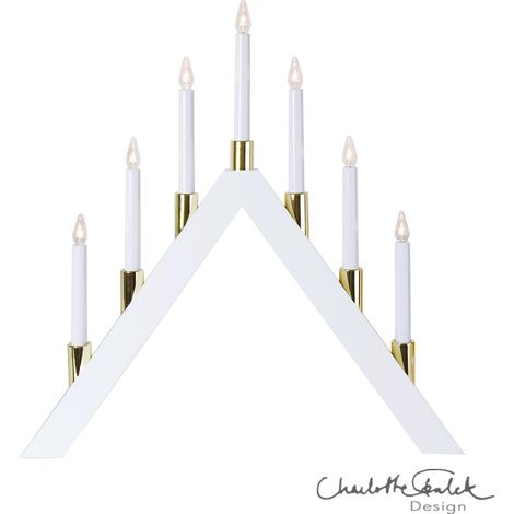 Star Trading Arche de lumière LED 'Halla', 7 flammes, bois, blanc