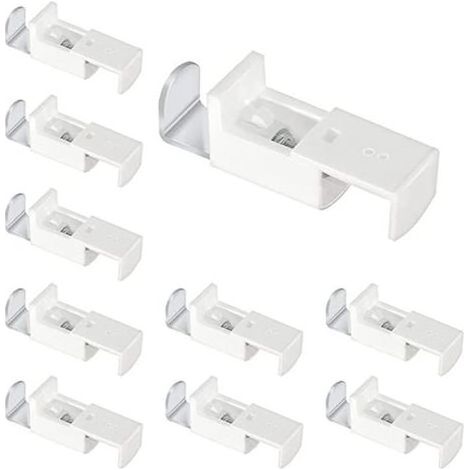 10 Pièces Support de Fixation pour Stores Plissés Tendus Attache de Support de Serrage en Métal, Supports de Serrage des Plis Tendus au Cadre de Fenêtre sans Outils sans Collage sans Perçage (1/5)