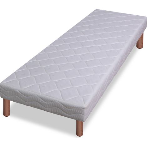 M&S – Sommier tapissier 80x190 cm – 14 lattes multiplis vernies – Hauteur 12 cm – Caisse en pin raboté – Pieds de 17 cm inclus