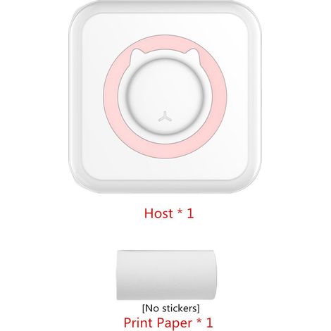 Mini stampante termica wireless Bluetooth portatile con 1 rotolo di carta termica, compatibile con Android/iOS, stampante tascabile per appunti, foto, rosa (1/5)