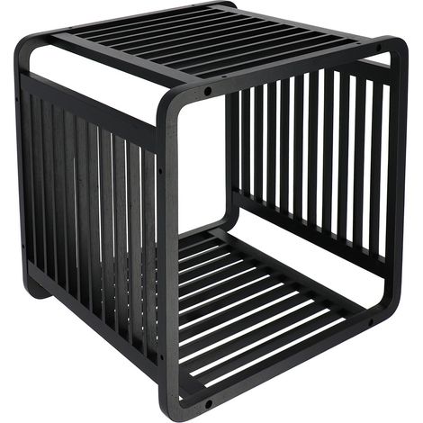 Meuble Cube malin empilable en Bambou noir 33 x 33 cm - TENDANCE (1/3)