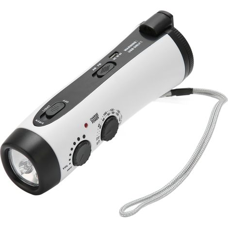 Tragbares, multifunktionales FM/AM-Handkurbelradio mit Wetteranzeige, LED-Taschenlampe und Handschlaufe für den Außeneinsatz (1/5)