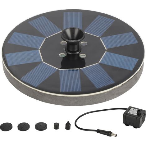 Fontaine Solaire Flottante Ronde 1.4W avec Éclairage pour Bassin, Étang ou Jardin - Noir (1/5)