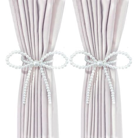 Magnetic Curtain Hooks, Set of 2, Beaded Curtain Hooks with High Elastic Spring Cord (1/5)