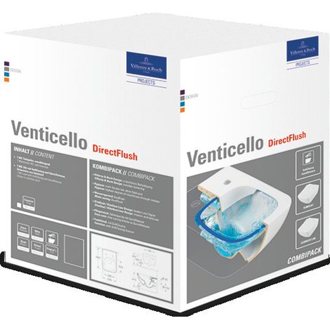 Villeroy & Boch Venticello - WC sospeso con sedile SoftClosing, DirectFlush, bianco alpino 4611RL01 (1/4)