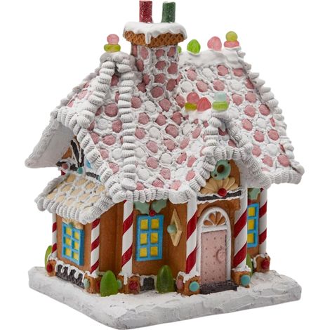 Casa per villaggio di Natale decorata con caramelle 26 x 23 x h 31 cm