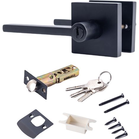 Poignée de porte d'entrée en alliage avec clés et poignée de porte antirouille (1/4)