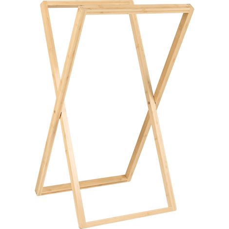 Toallero de madera de bambú soporte para toallas o ropa plegable marrón claro Arraial