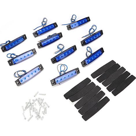 10pcs 12V 6LEDs Feux de Position Latéraux Étanches Indicateur pour Camion Bus Remorque (1/5)