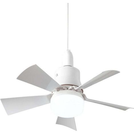 Ventilateur de plafond silencieux avec télécommande – 5 pales – 3 vitesses – E26 – 3000K à 6500K – Installation facile sur douille (1/4)