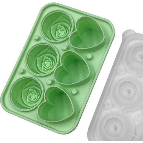 à glaçons en silicone forme de cœur rose avec couvercle entonnoir, (1/5)