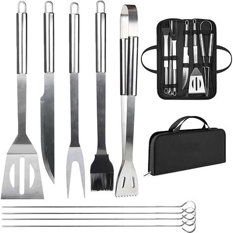 Filiyano – sac – Ensemble de barbecue professionnel en acier inoxydable (lot x9) avec sac (1/5)