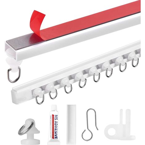 Ceiling Curtain Rail without Drilling 3 m, Self-Locking Rod (1/5)